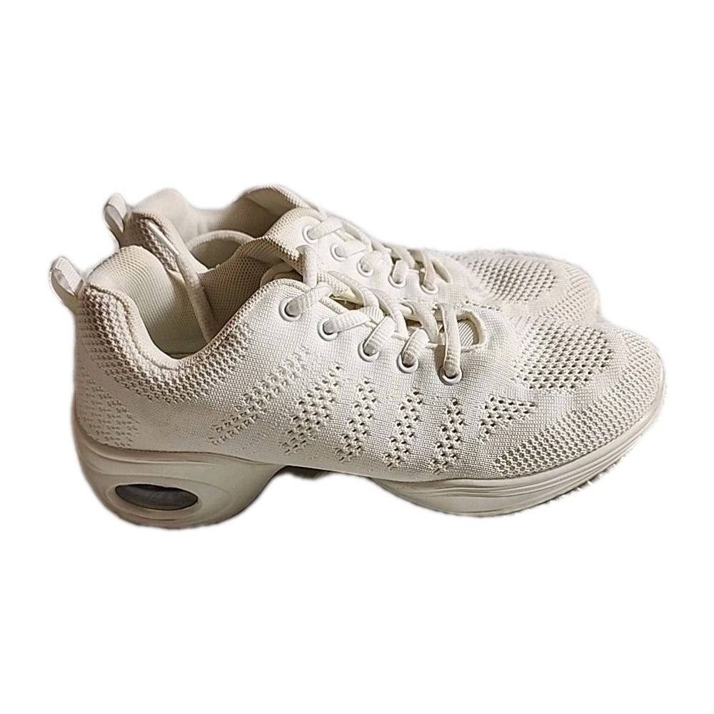 Slow Man Walking Shoes Women Size 7.5 White Air Cushion Breathable Sneaker Jazz